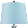 Regency Hill Tanya Country Cottage Table Lamps 26 1/2" High Set of 2 Blue Wash Hardback Drum Shade for Bedroom Living Room Bedside Nightstand Office - 2 of 4