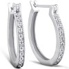 Pompeii3 1/4ct Diamonds Hoops Milgrained 14K White Gold - 4 of 4
