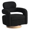 WestinTrends Alexandria Mid-Century Modern Faux Shearling Swivel Barrel Accent Chair (Set of 2) - 4 of 4