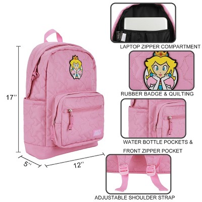 Super Mario Brothers Princess Peach 17" Quilted Adult Backpack — фото 4