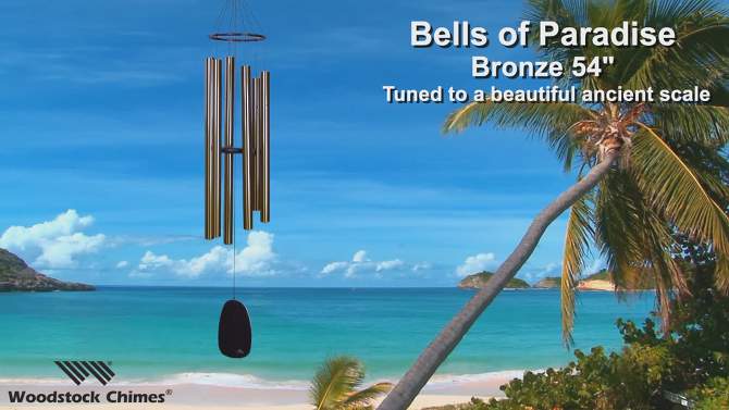 Woodstock Wind Chimes Signature Collection, Bells of Paradise, 54'' Wind Chimes for Outdoor Patio Garden Decor, 2 of 10, play video