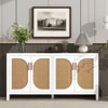 Rattan TV Stand With Wicker Doors, Adjustable Shelves, Storage Mid Century Modern TV Stand, Farmhouse Entertainment Center, Storage Cabinet - 2 of 4