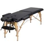 Yaheetech Adjustable Massage Bed 2 Sections Folding Massage Table Black