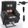 Chenille Dual Motor Power Lift Recliner Chair, 350 LBS Capacity, Infinite Position, Massage & Lumbar Heating, Electric Recliner with Remote Control - 4 of 4