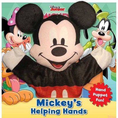 Disney Mickey Mouse Clubhouse: Mickey's Helping Hands - (Book with Hand Puppet) by  Nancy Parent (Board Book)