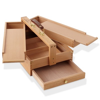 Kingart 2 - Tier Wooden Artist Storage Box - Espresso