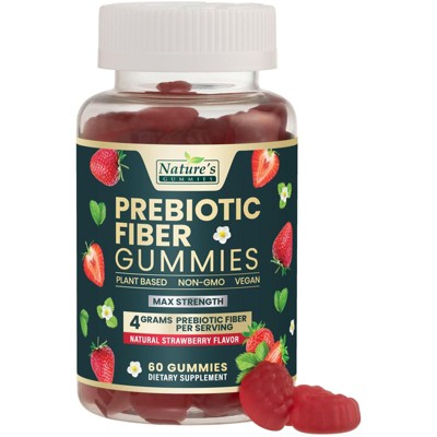 Fiber Gummies for Adults, Daily Prebiotic Fiber Supplement 4g - Digestive Health - 60 Gummies By Nature's Gummies