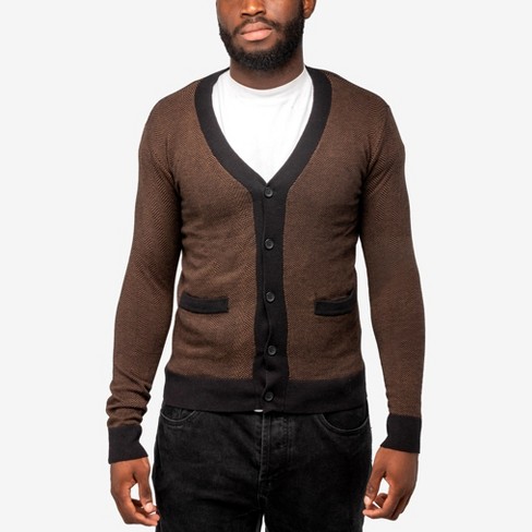 X Ray Men's Herringbone Cardigan Sweater : Target