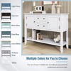 ORRD Console Table Buffet Sideboard Sofa Table with Storage Drawers Cabinets and Bottom Shelf（Lime White） - 4 of 4