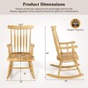 Tangkula Patio Rocking Chair Solid Wood Outdoor Porch Rocker Chair with Rubber Wood Frame Indoor Wooden Rocking Chair Natural - 4 of 4