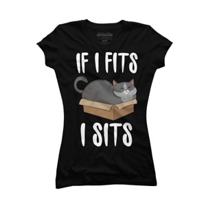 Junior's Design By Humans Cat In A box By Freshoutlook T-Shirt - 1 of 3