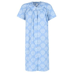 Elegant Emily Women's  Floral Snap Front Duster Gown - 1 of 4
