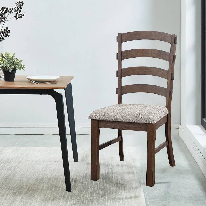 Pascaline 22&#34; Dining Chairs Gray Fabric, Rustic Brown and Oak - Acme Furniture, 1 of 7
