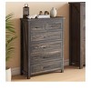 6 Drawer Tall Chest Dresser Modern Wooden Storage Cabinet with Smooth Gliding Drawers for Bedroom Closet Hallway Entryway Spacious Dresser - 3 of 4