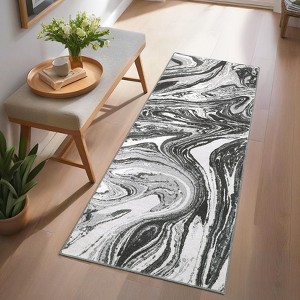 Washable Area Rugs for Living Room, Soft Modern Abstract Rug Non Slip Low Profile Carpets for Bedroom Dining Room - 1 of 4