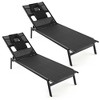 Costway Patio Tanning Lounge Chair 5-Position Outdoor Recliner with Face Hole Poolside - 2 of 4