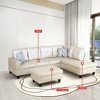DOMETOUR Latte Color Semi PU Synthetic Leather 3-Piece Couch Living Room Sofa Set - 2 of 4