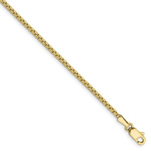 Black Bow Jewelry 10k Yellow Gold 1.5mm Box Chain Anklet, 9 Inch - 1 of 4