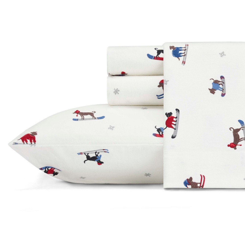 Photos - Bed Linen Eddie Bauer King Patterned Flannel Sheet Set Ski Patrol  