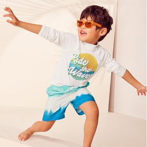 Lands' End Kids Long Sleeve UPF 50 Sun Protection Rash Guard - 1 of 3