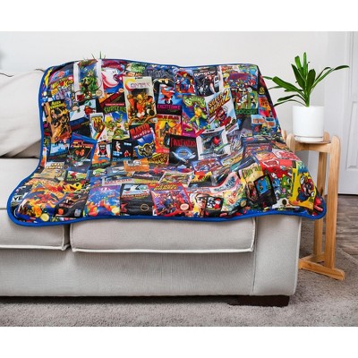 Retro Video Game Collage Fleece Throw Blanket 45 x 60 Inches