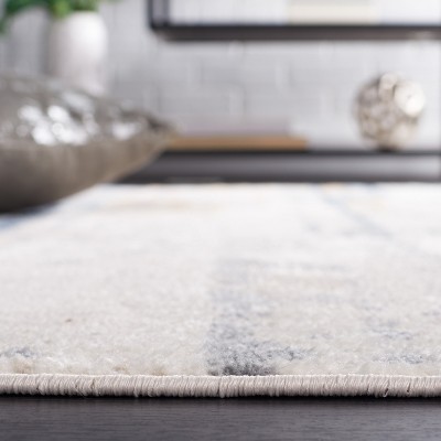 Bayside Blue and Gold Square Synthetic Area Rug