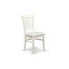 HomeStock 5-Piece Dining Table Set- 4 Dining Room Chairs and Wooden Dining Table - Linen Fabric Seat and Slatted Chair Back - Linen White Finish - 4 of 4
