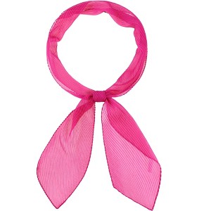 INSPIRE CHIC Women Pleated Pure Chiffon Long Solid Color Semi Sheer Stretchy Neck Scarves 1Pc - 1 of 4