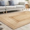 Racxily Area Rug, Braided Jute Rug for Living Room, Bedroom, Playroom, Off-White - 3 of 4