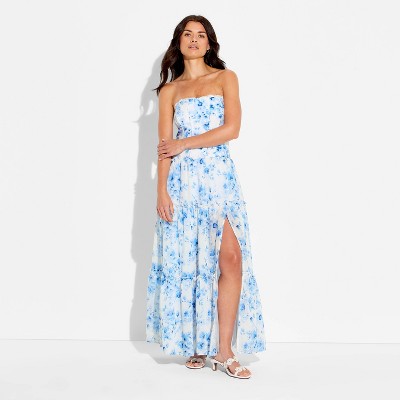Women Strapless Tiered Corest Maxi Dress – Wild Fable