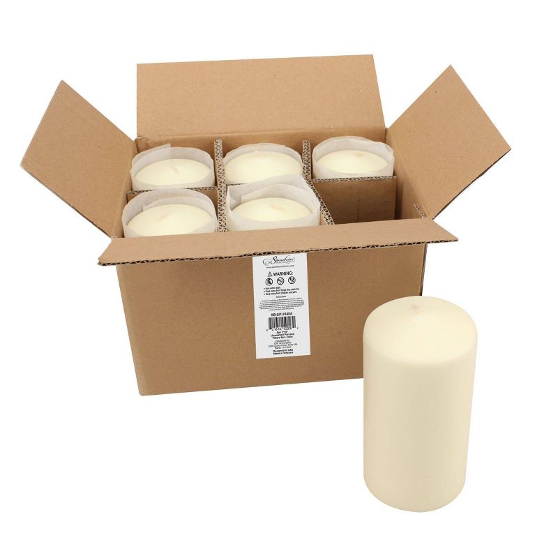 6pk Pillar Candles Ivory - Stonebriar Collection, 5 of 10