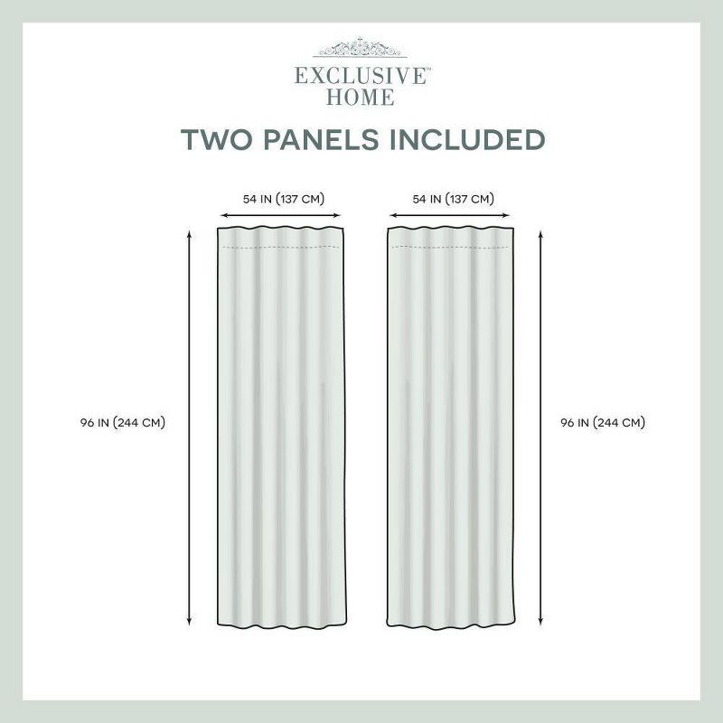 Muskoka Teardrop Slub Embellished Hidden Tab Top Curtain Panel Pair -Exclusive Home, 4 of 7