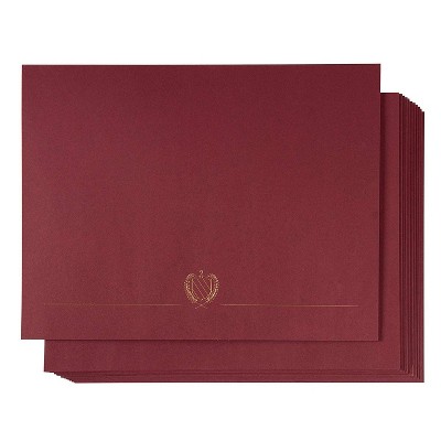 Paper Junkie 12-Pack Award Certificate Holder Letter Size Diploma Document Cover 11.2 x 8.8 in Red Gold Foil