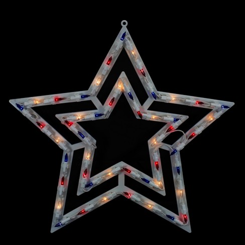 Northlight 17" Lighted Patriotic Star Window Silhouette Decoration - Red White and Blue - image 1 of 4