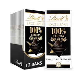 Lindt 4/6/12/18 Pack  Excellence 100% Cocoa Dark Chocolate Bar 1.7oz. 4/6/12/18 Pack - 1 of 4