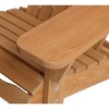LuxenHome Adirondack Outdoor Wood Chair with Cup Holder Brown - 3 of 4