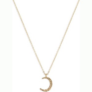 Gold Circle Pendant Necklace for Women, Simple 14K Gold Plated Dainty Charm - 1 of 4