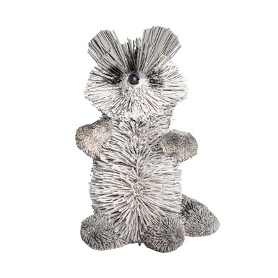 Transpac Natural Fiber 2.5 in. Multicolor Spring Bottle Brush Raccoon