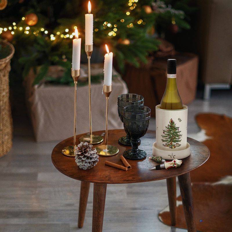 Spode Christmas Tree Wine Chiller & Coaster SetChiller: 6" H x 4.4" D/ Coaster: 1" H x 4.9"D, 3 of 5