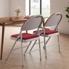 CuisinSmart Folding Chairs Set, Linen Padded Fabric Seats with Heavy Duty Metal Frame & Non-Slip Feet Pads, Easy Store Back Rest Folding Chair - 2 of 4