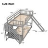 Multifunctional Twin Over Twin Bunk Bed With Slide Handrail Guardrail Staircase Space-Saving Bedroom Dormitory Furniture For Kids Teens Bedroom - 3 of 4