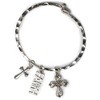 Dicksons Faith Cross Dangle Charm Women's One Size Silver Plated Everyday Bangle Clasp Bracelet - 3 of 4