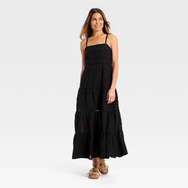 Women's Lace Maxi A-Line Dress - Universal Thread™ Black XS