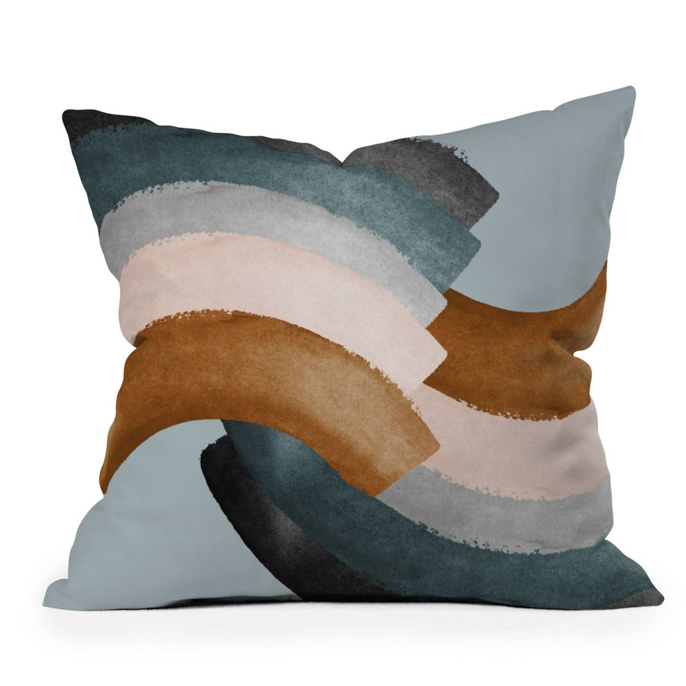 Photos - Pillow 16" x 16" Gale Switzer Brushstroke Rainbows Outdoor Throw  - Deny Designs: UV & Mildew Resistant, Square Shape