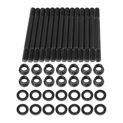 Unique Bargains Cylinder Head Stud Kit Replacement for Nissan RB25 RB25DET 2.5L and RB20 RB20DET 2.0L Black 14 Set