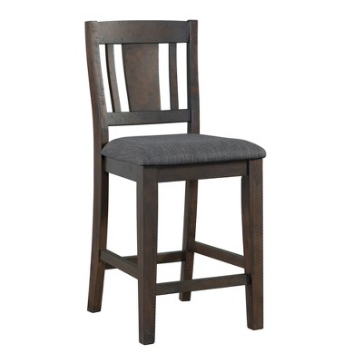 Rustic Gray Counter Height Dining Set with 4 Upholstered Chairs