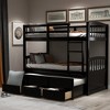 YOOCOZZ Twin Bunk Bed with Ladder and Safety Rail, Twin Trundle Bed with 3 Drawers – Ideal for Bedroom & Guest Room Furniture-Gray - 2 of 4