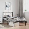 vidaXL Twin Metal Bed Frames with Headboard, Under Bed Storage, Noise Free, Black, No Mattress - 3 of 4