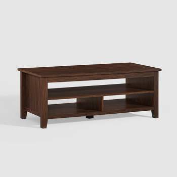Transitional Grooved Coffee Table with Shelf - Saracina Home