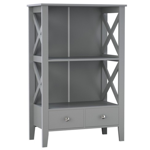 Kleankin Freestanding Modern Bathroom Storage Cabinet, With Doors And Open  Shelf, Bathroom Organizer Furniture, Gray : Target